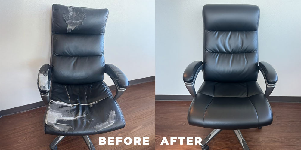 sofa upholstery repair before & after